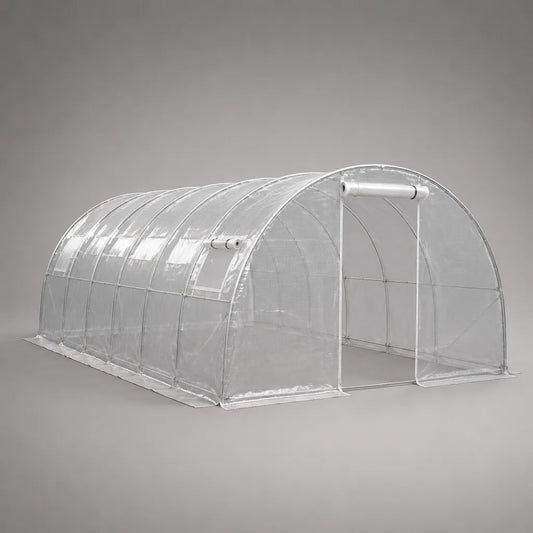 Coffret en aluminium, en acier et en PE, transparent/argent, 600 × 300 × 200 cm